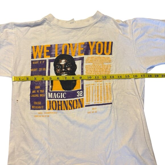 Vintage Magic Johnson T Shirt Tee Youth Sz M LA Lakers NBA Basketball Kids - Picture 6 of 13